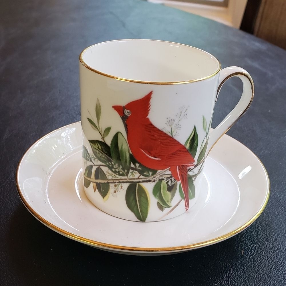Royal Chelsea Demi Cup & Saucer Cardinal